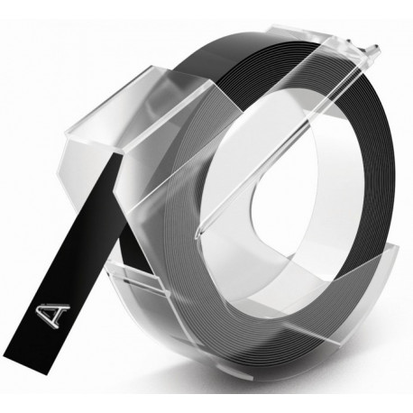 Dymo etiketilint 3D Glossy 9mmx3m, must