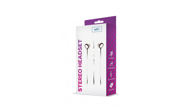 Setty wired earphones Sport white