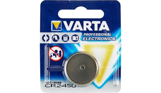 Varta CR2450, coin cell battery, lithium, 3V (6450-101-401)