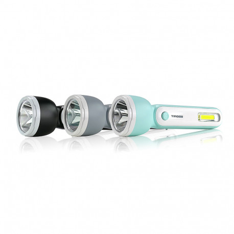 Tiross laetav taskulamp 3WCOB +1LED TS-1854