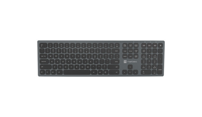 KEYBOARD NATEC DOLPHIN US LAYOUT WIRELESS BLUETOOTH + 2.4GHZ X-SCISSORS ALUMINIUM SLIM