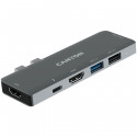 Canyon DS-05B Multiport Docking Station with 7 port, 1*Type C PD100W+2*HDMI+1*USB3.0+1*USB2.0+1*SD+1