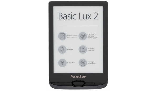 PocketBook e-luger Basic Lux 2 6" 8GB, must
