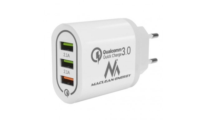 Maclean Energy MCE479W 3xUSB charger QC 3.0
