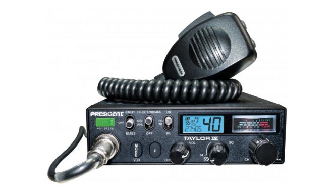 President Taylor IV mobilais CB radio AM/FM, 12-24V