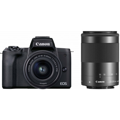 Canon EOS M50 Mark II + EF-M 15-45 мм + 55-200 мм, черный