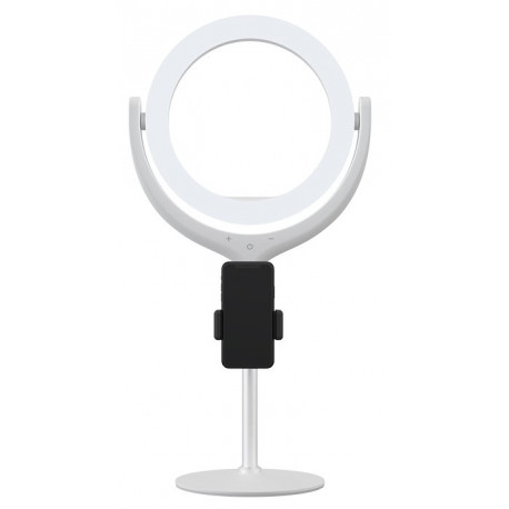 Devia Live Streaming Phone Viedtālruņa statīvs ar LED lampu 8 collas 40cm Balta