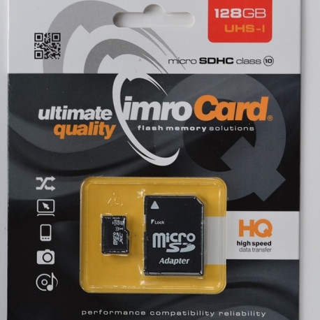 Imro memory card microSDXC 128GB C10 UHS-I + adapter