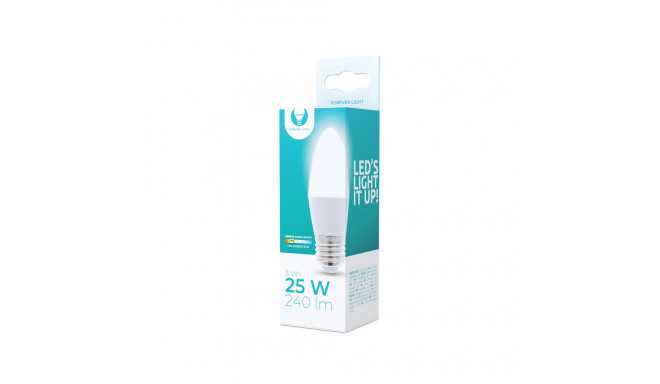 LED Bulb E27 C37 3W 230V 3000K 240lm Forever Light