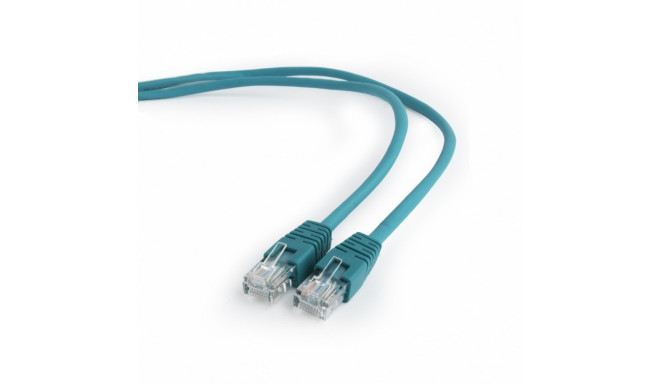 Green Patch cord cat. 5E molded strain relief 50u" plugs, 5 m