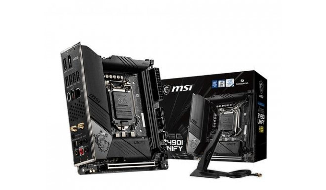 MSI MEG Z490I UNIFY Motherboard &#039;Mini-ITX, LGA1200, DDR4, 802.11ax WiFi 6 + Bluetooth 5.1, USB 