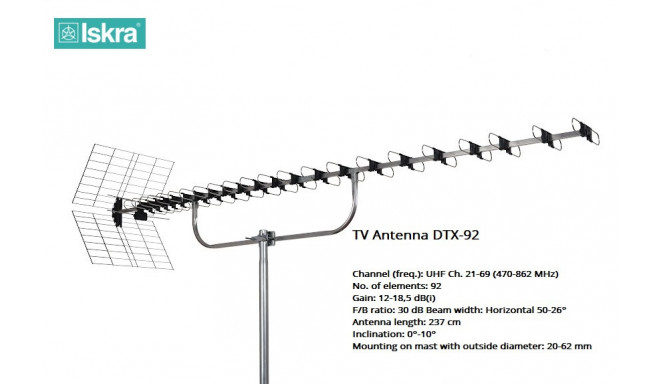 eStar antenna DTX-92F Yagi 21-69, silver