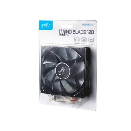 120 mm case ventilation fan, "Wind Blade 120", transparent, hydro bearing,4 LED's de