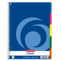 Блокнот Herlitz А4 100л X.Book College Block линия с 5 разделителями красный