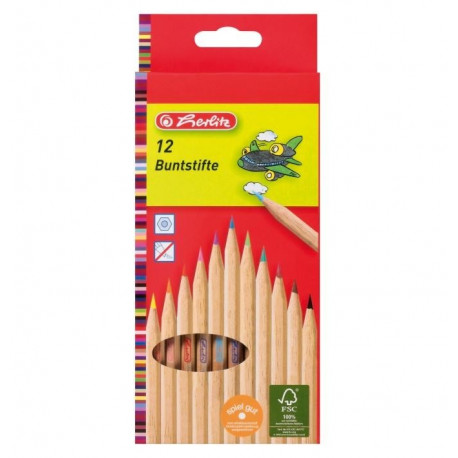 Herlitz värvipliiats, puit, 12 värvi