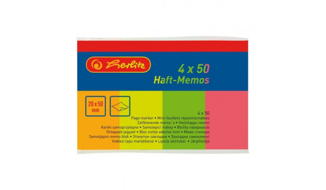 Līmlapiņas Herlitz 20x50mm 4 krāsasx50 lapas