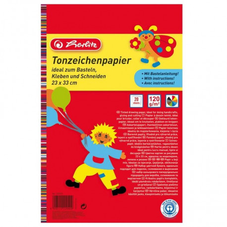 Herlitz Бумага поделочная, 23 x 33 см, 20 листов, 10 цветов