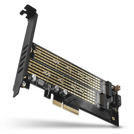 AXAGON 4x - DUAL M.2 SSD (NVMe + SATA). Dual