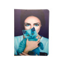 Universal case Lady with cat for tablet 9-10”