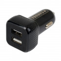 Duo USB Car charger  4.8 amp Zwart