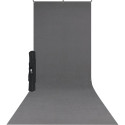 X Drop Wrinkle Resistant Backdrop Kit   Neutral Gray Sweep (5' x 12')