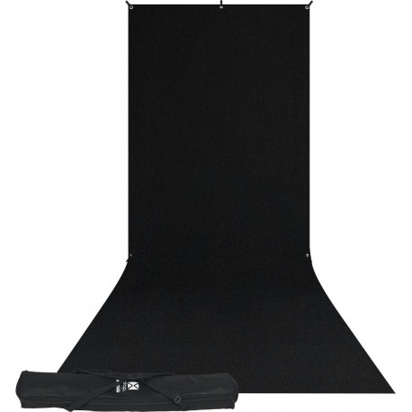 Westcott X Drop Wrinkle Resistant Backdrop Kit Rich Black Sweep (5' x 12')