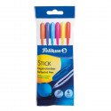 Lodīšu pildspalva PELIKAN Stick Pro kompl.gēla 6 krāsas