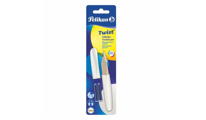 Pelikan sulepea Twist, valge pärl, sinine tint