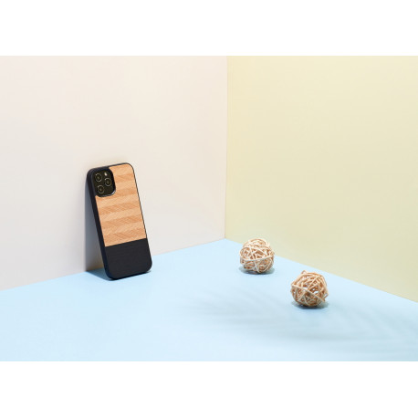 MAN&WOOD case for iPhone 12/12 Pro herringbone nero black