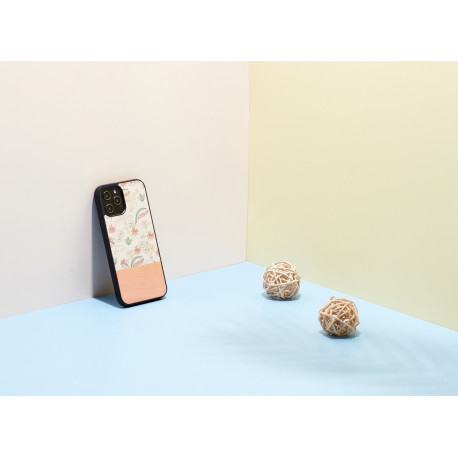 MAN&WOOD case for iPhone 12 Pro Max pink flower black