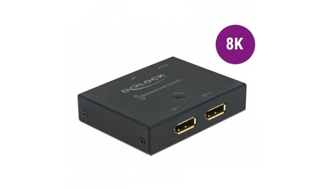 DeLOCK DisplayPort 2 - 1 Switch bidirectional 8K 30 Hz, DisplayPort switch