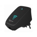 Gembird WiFi repeater, 300 Mbps + LAN, black