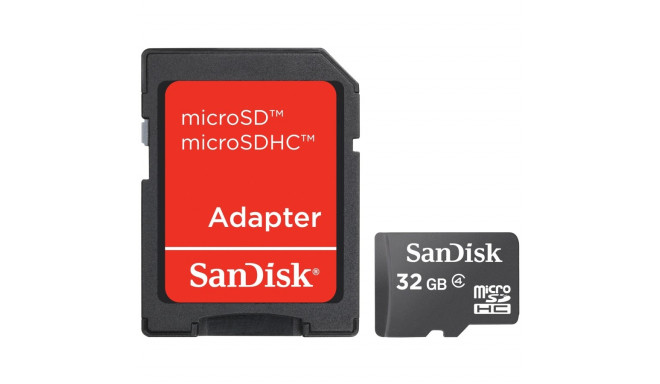 SanDisk mälukaart microSDHC 32GB + SD adapter
