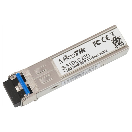 MikroTik | S-31DLC20D | SFP | Single-Mode Fiber | Dual LC | 10/100/1000 Mbit/s | Wavelength 1310 nm 