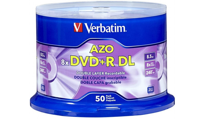 VERBATIM DVD+R DL 8,5GB 8X DOUBLE LAYER AZO CAKE*50 97000