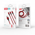 XO cable NB173 3in1 USB - Lightning + USB-C + microUSB 1,2 m 2,4A red