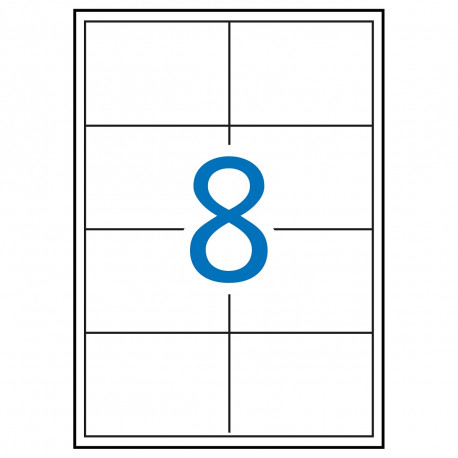 Etikett iseliimuv APLI 97x67,7mm, 8 tk A4 lehel, 100l/pk, Ref.01291