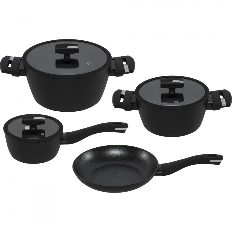 Berndes Balance Induction Enduro Cookware Set 4-Piece Aluminium Black