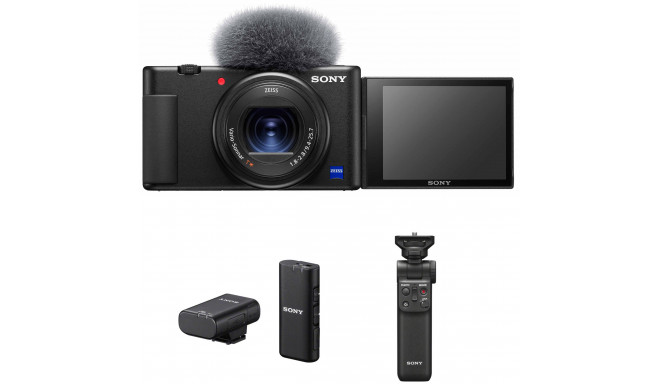 Sony ZV-1 + Sony ministatiiv +  Sony juhtmevaba mikrofon
