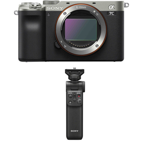 Sony a7C + Sony handle-tripod, silver