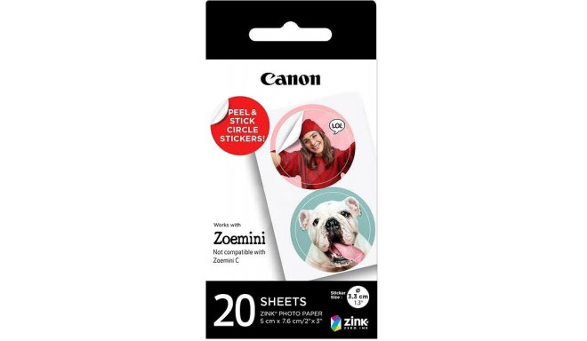 Canon photo paper Zink Circle 20 sheets (ZP-2030-2C-20)