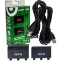 ORB Dual Controller Charge & Play Battery Pack, Xbox One Black Indoor