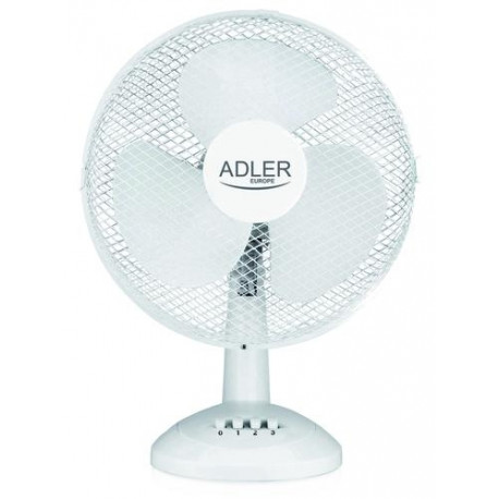 Adler AD 7303 Desk Fan, Number of speeds 3, 80 W, Oscillation, Diameter 30 cm, White