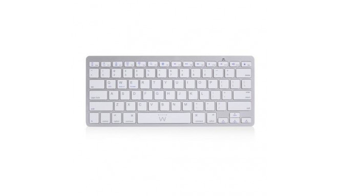 Ewent EW3163 keyboard Bluetooth QWERTY US International Silver, White