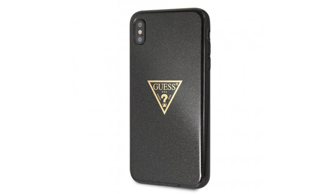 Guess kaitseümbris iPhone XS Max Glitter Triangle, must (GUHCI65SGTLBK)