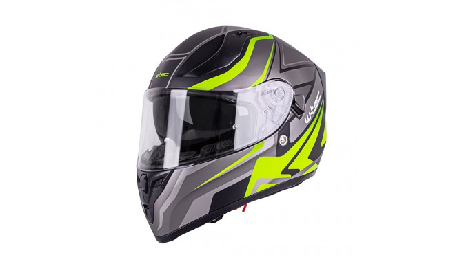 Integral Motorcycle Helmet W-TEC Vintegra Graphic Black-Fluo Yellow XL (61-62)