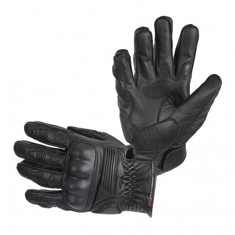 Leather Motorcycle Gloves B-STAR McLeather - Black 3XL