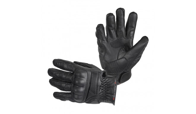 Leather Motorcycle Gloves B-STAR McLeather - Black 3XL