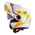 Flip-Up Motorcycle Helmet W-TEC Vexamo PI Graphic w/ Pinlock - Black Graphic XS (53-54)