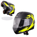 Flip-Up Motorcycle Helmet W-TEC Vexamo PI Graphic w/ Pinlock - Black Graphic M (57-58)
